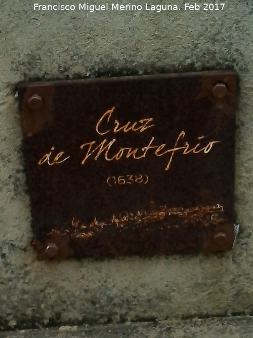 Cruz de Montefro - Cruz de Montefro. Placa