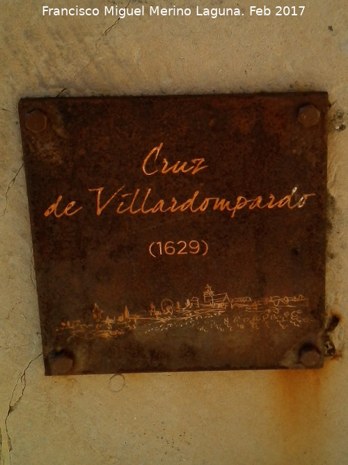 Cruz de Villardompardo - Cruz de Villardompardo. Placa