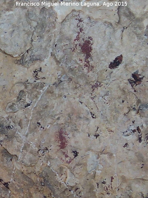 Pinturas rupestres del Abrigo del Puerto - Pinturas rupestres del Abrigo del Puerto. Manchas de la parte superior derecha