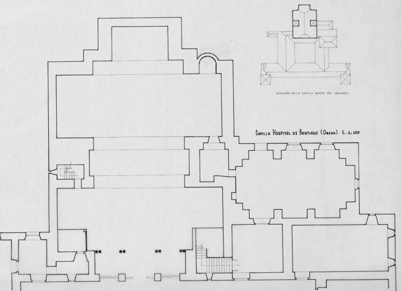 Hospital de Santiago. Capilla - Hospital de Santiago. Capilla. Plano. IPCE