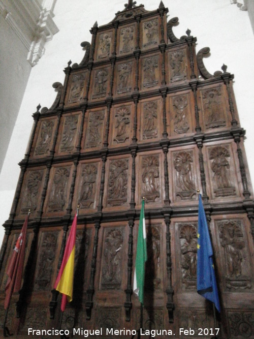 Hospital de Santiago. Capilla - Hospital de Santiago. Capilla. Retablo de sillas del coro