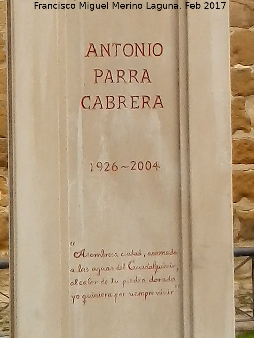 Monumento a Antonio Parra Cabrera - Monumento a Antonio Parra Cabrera. Inscripcin
