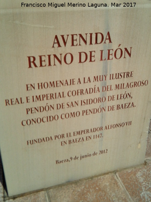 Monumento al Pendn de Baeza - Monumento al Pendn de Baeza. Inscripcin