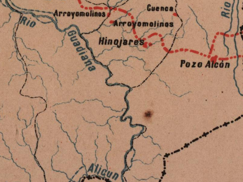 Historia de Pozo Alcn - Historia de Pozo Alcn. Mapa 1885