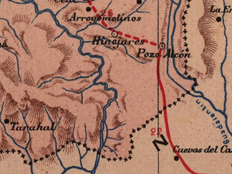 Historia de Pozo Alcn - Historia de Pozo Alcn. Mapa 1901