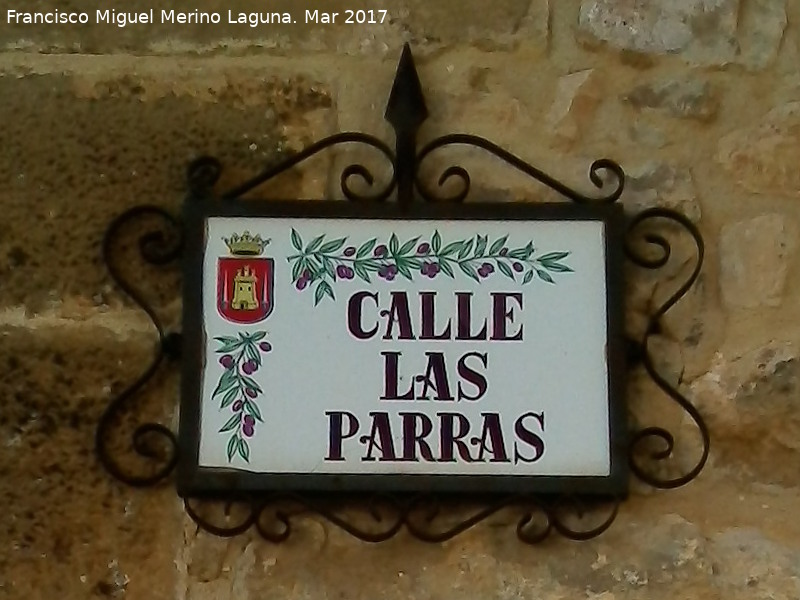 Calle Las Parras - Calle Las Parras. Placa