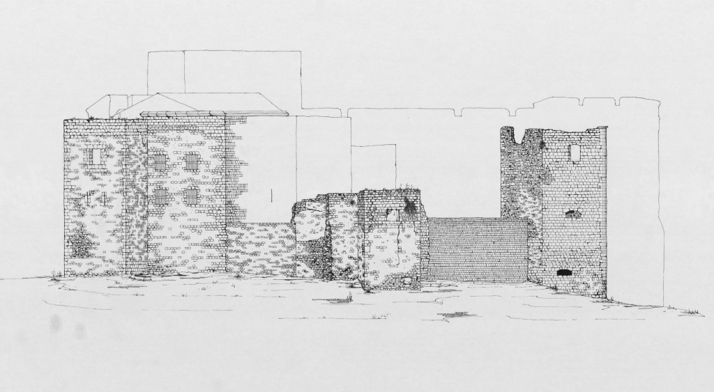 Castillo de Sabiote - Castillo de Sabiote. Plano. alzado este IPCE 1983