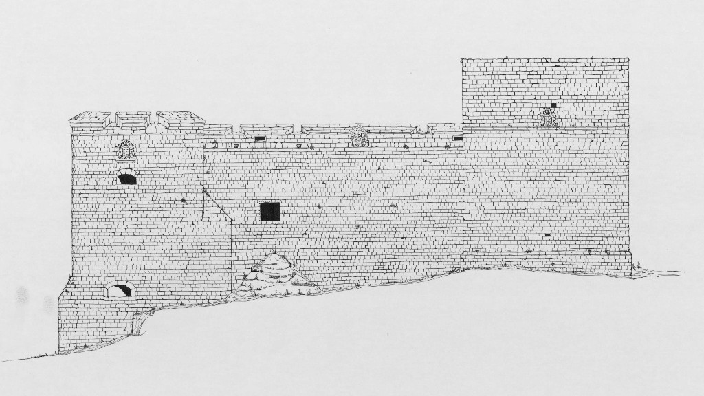 Castillo de Sabiote - Castillo de Sabiote. Plano. alzado oeste IPCE 1983
