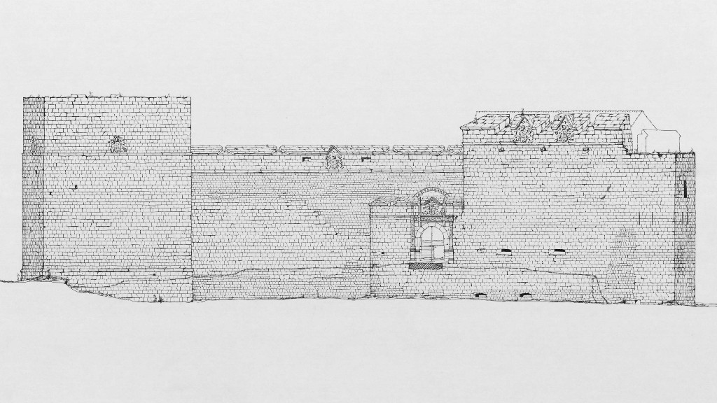Castillo de Sabiote - Castillo de Sabiote. Plano. alzado sur IPCE 1983