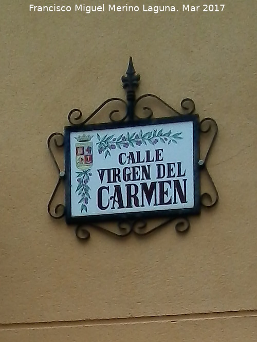 Calle Virgen del Carmen - Calle Virgen del Carmen. Placa nueva