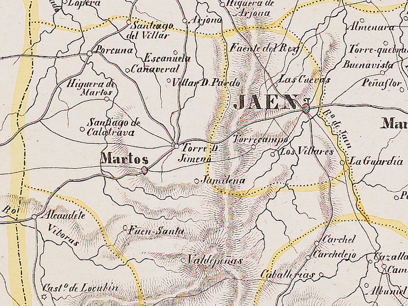 Historia de Santiago de Calatrava - Historia de Santiago de Calatrava. Mapa 1850