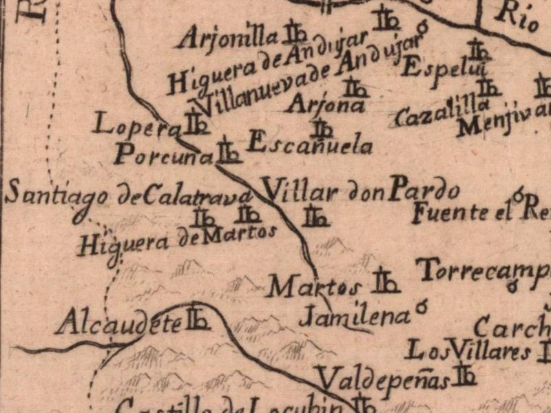 Historia de Santiago de Calatrava - Historia de Santiago de Calatrava. Mapa 1788