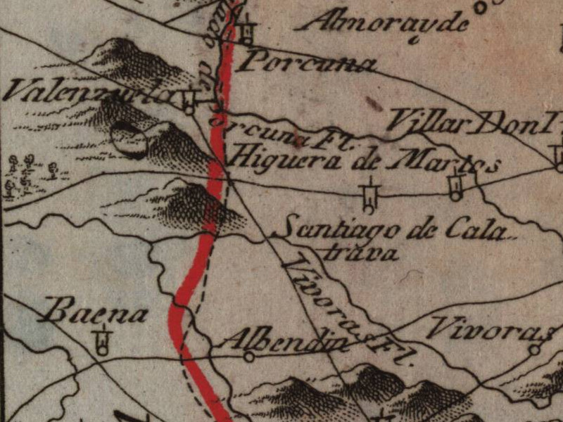 Historia de Santiago de Calatrava - Historia de Santiago de Calatrava. Mapa 1799