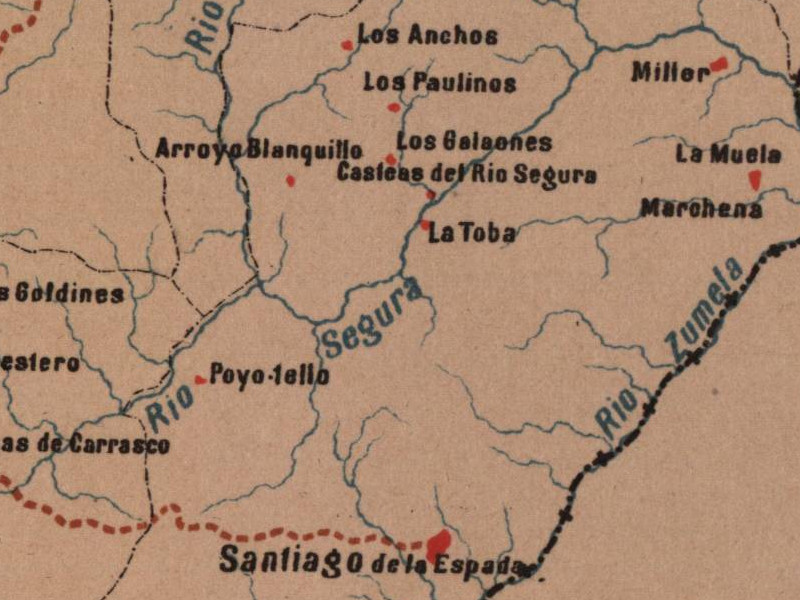 Aldea Casicas del Ro Segura - Aldea Casicas del Ro Segura. Mapa 1885