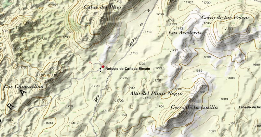 Refugio de Caada Rincn - Refugio de Caada Rincn. Mapa