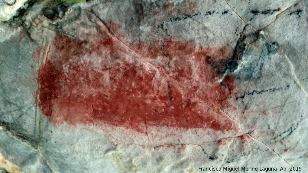 Pinturas rupestres de la Cueva de la Dehesa - Pinturas rupestres de la Cueva de la Dehesa. Figura rectangular