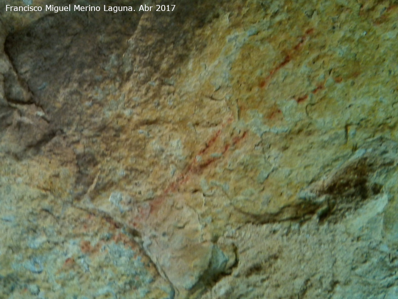 Pinturas rupestres del Abrigo de Aznaitn de Torres V - Pinturas rupestres del Abrigo de Aznaitn de Torres V. Lneas de la izquierda