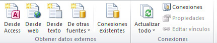 Excel 2010. Conexiones de Datos. 