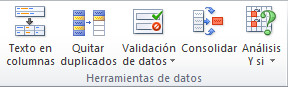 Excel 2010. Herramientas de datos.