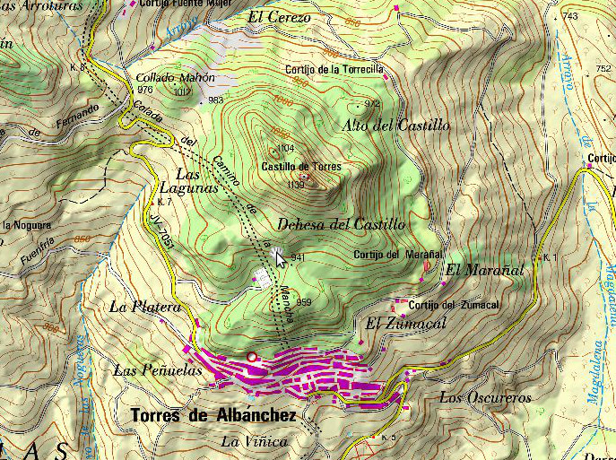 Colada del Camino de la Mancha - Colada del Camino de la Mancha. Mapa