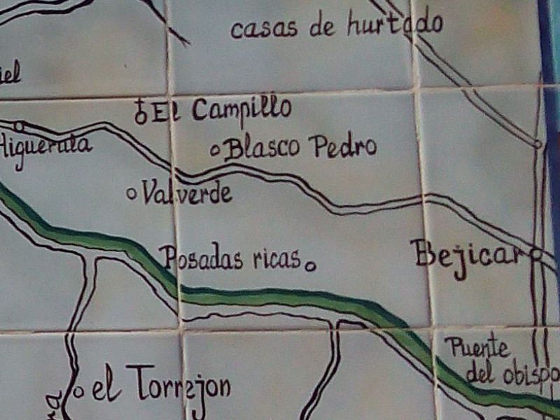 Aldea Campillo del Ro - Aldea Campillo del Ro. Mapa de Bernardo Jurado. Casa de Postas - Villanueva de la Reina