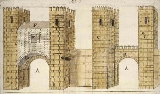 Puerta del Osario - Puerta del Osario. Antigua y moderna. Archivo de Simancas. Siglo XVIII