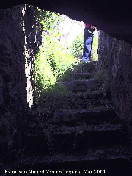 Mina rabe de la Aldehuela - Mina rabe de la Aldehuela. Escalones de salida de la mina de agua rabe