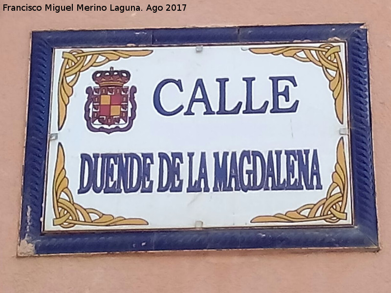Calle Duende de la Magdalena - Calle Duende de la Magdalena. Placa