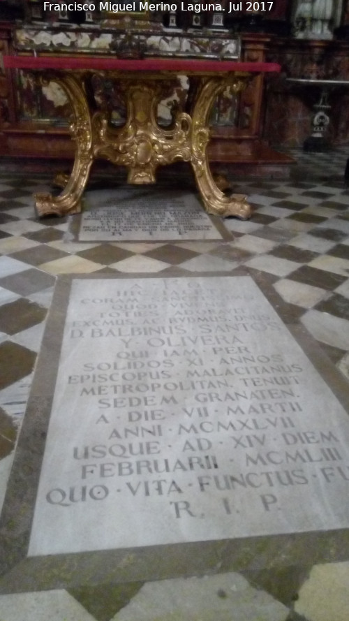 Catedral de Granada. Capilla de la Virgen de las Angustias - Catedral de Granada. Capilla de la Virgen de las Angustias. Tumbas