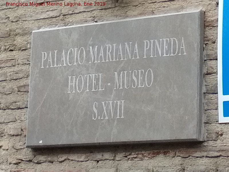 Palacio de Mariana Pineda - Palacio de Mariana Pineda. Placa