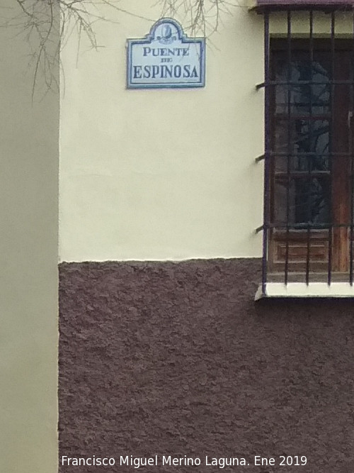 Puente Espinosa - Puente Espinosa. Placa