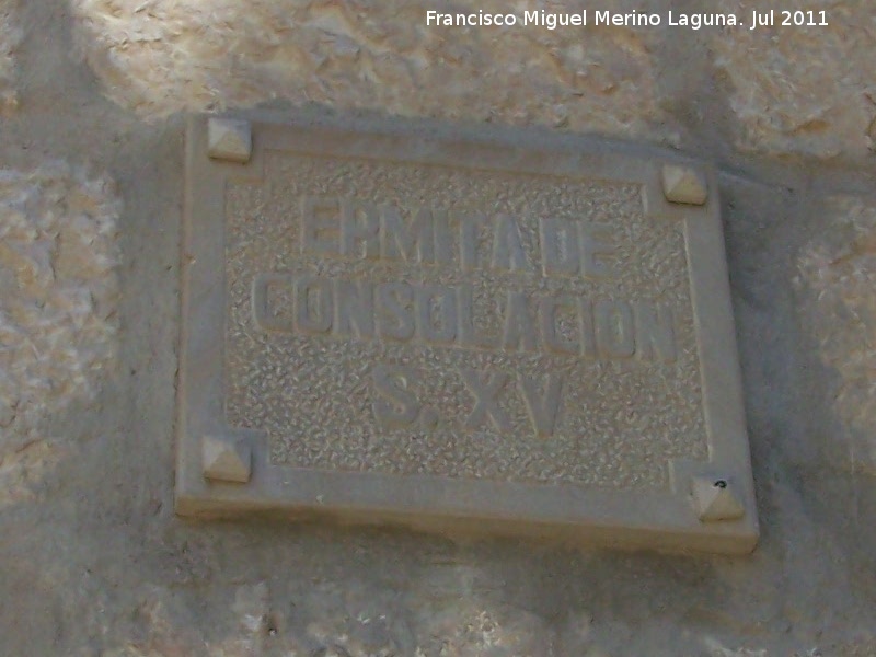 Ermita de la Consolacin - Ermita de la Consolacin. Placa