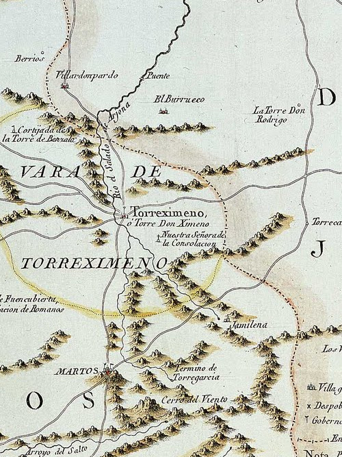 Ermita de la Consolacin - Ermita de la Consolacin. Mapa del Partido de Martos 1735