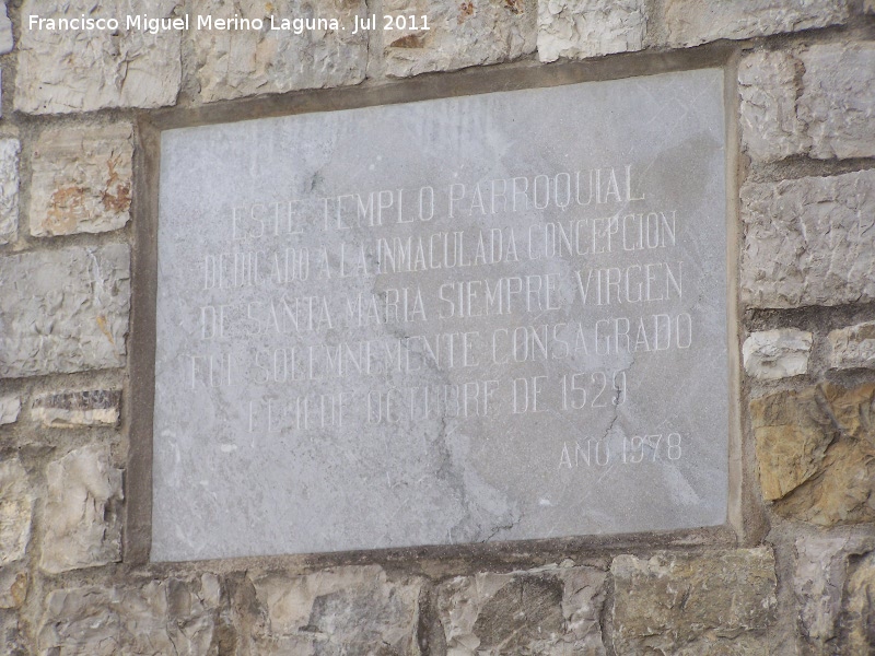 Iglesia de Santa Mara - Iglesia de Santa Mara. Placa