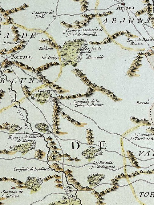 Torre de Alczar - Torre de Alczar. Mapa del Partido de Martos 1735