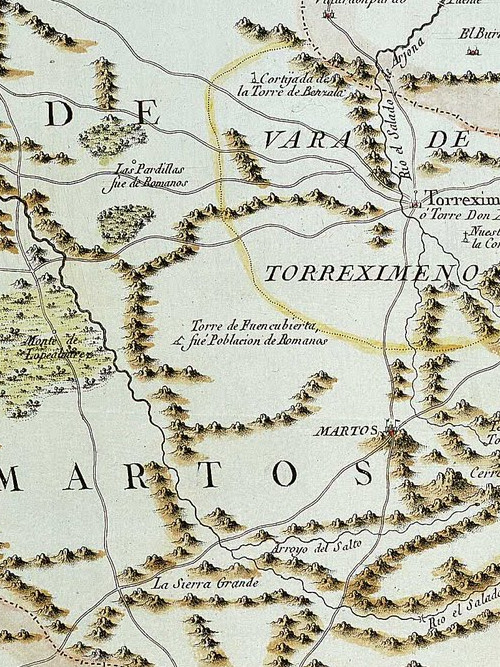 Torre de Fuencubierta - Torre de Fuencubierta. Mapa del Partido de Martos 1735