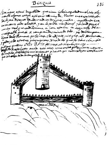 Castillo Benzal - Castillo Benzal. Dibujo de Jimena Jurado. Siglo XVII