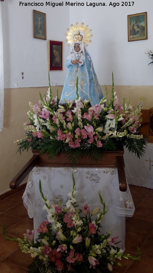 Iglesia de la Estacin de Huesa - Iglesia de la Estacin de Huesa. Trono de la Virgen de la Aurora