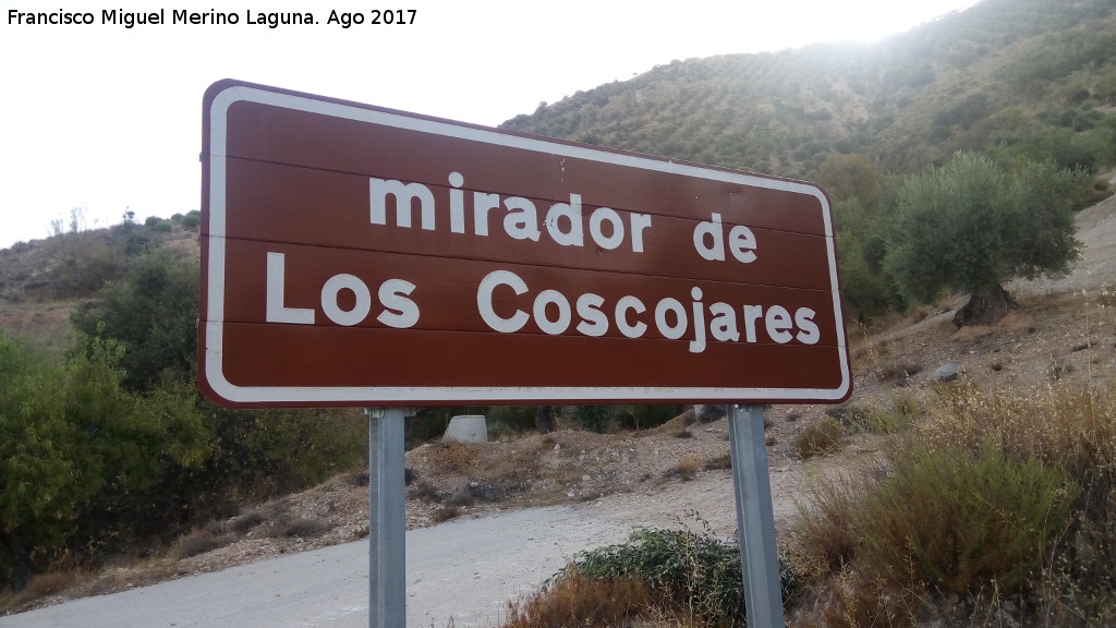 Mirador de los Coscojares - Mirador de los Coscojares. Cartel