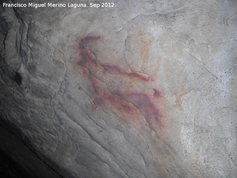 Pinturas rupestres de la Cueva del Morrn - Pinturas rupestres de la Cueva del Morrn. Cprido rojo