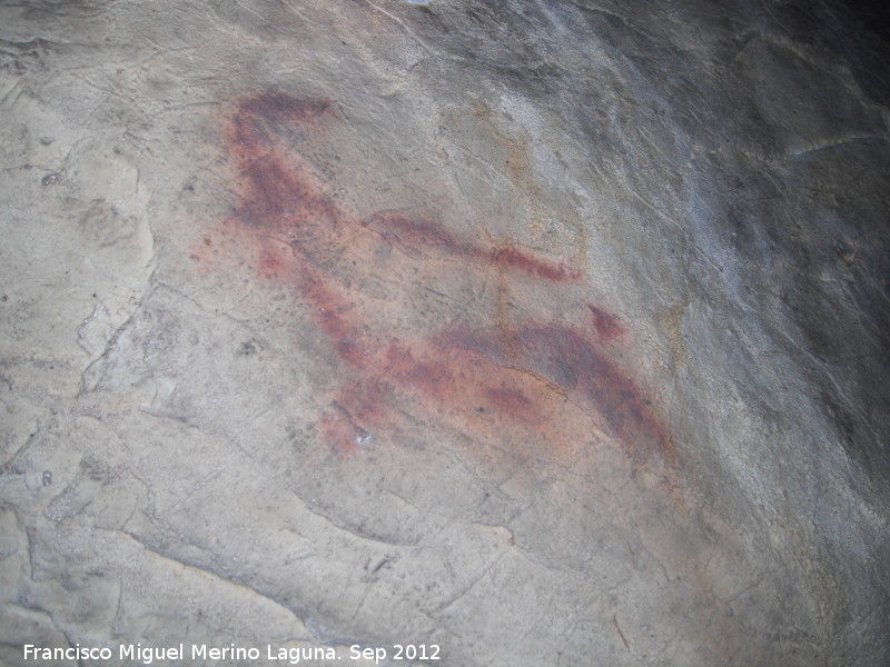 Pinturas rupestres de la Cueva del Morrn - Pinturas rupestres de la Cueva del Morrn. Cprido rojo