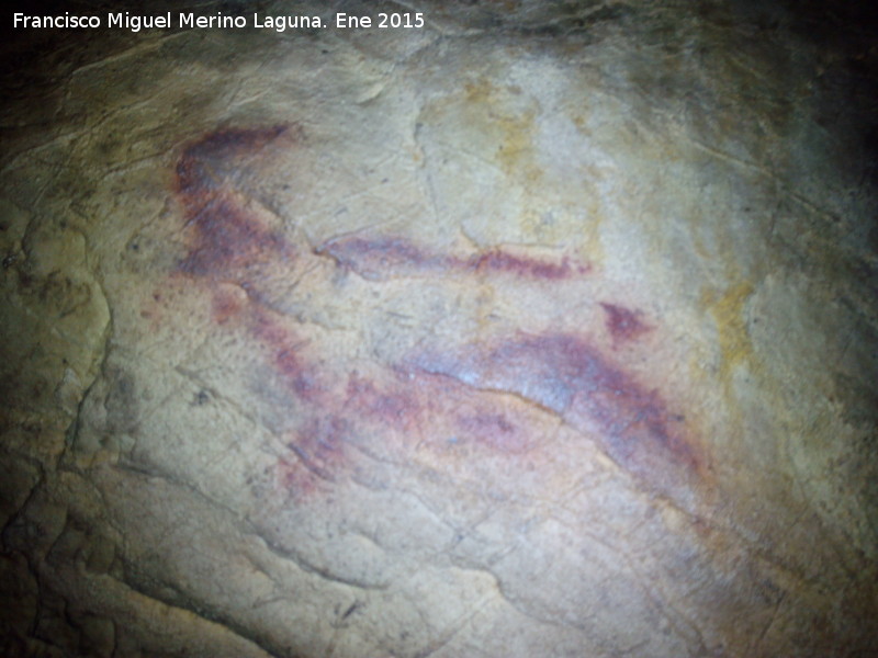 Pinturas rupestres de la Cueva del Morrn - Pinturas rupestres de la Cueva del Morrn. Cabra roja
