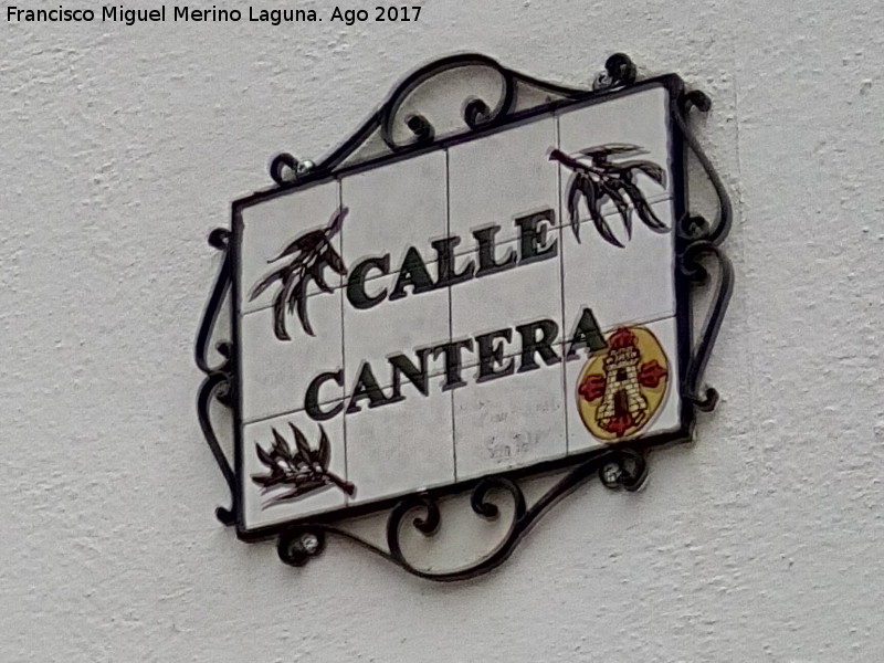 Calle Cantera - Calle Cantera. Placa