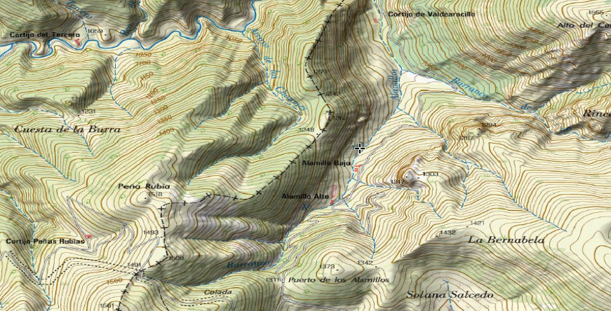 Barranco de los Alamillos - Barranco de los Alamillos. Mapa