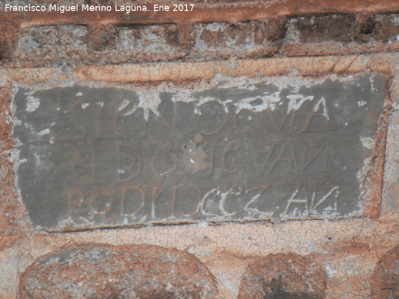 Iglesia de la Presentacin - Iglesia de la Presentacin. Inscripcin de la antigua ermita, puesta al revs