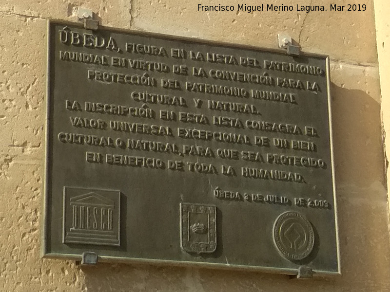 beda - beda. Placa de Patrimonio de la Humanidad - Palacio Juan Vzquez de Molina