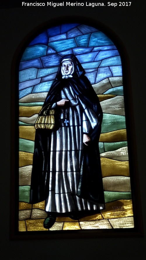 Capilla de las Hermanitas de los Pobres - Capilla de las Hermanitas de los Pobres. Vidriera de Santa Juana Jugan