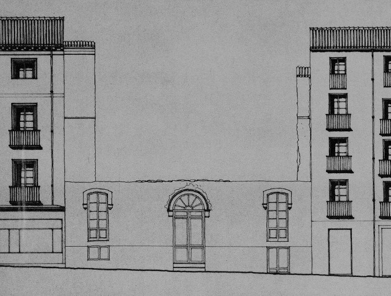 Antiguo Colegio de Mdicos - Antiguo Colegio de Mdicos. Alzado de la Calle Ramn y Cajal. IPCE 1978