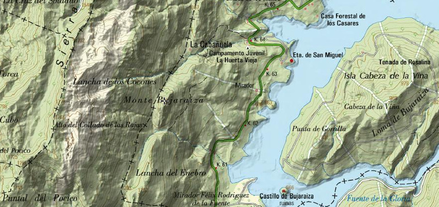 Monte Bujaraiza - Monte Bujaraiza. Mapa