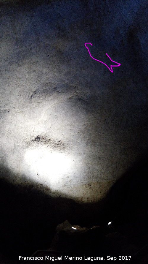 Petroglifos rupestres de la Cueva de los Murcilagos - Petroglifos rupestres de la Cueva de los Murcilagos. Zooformo Pez?